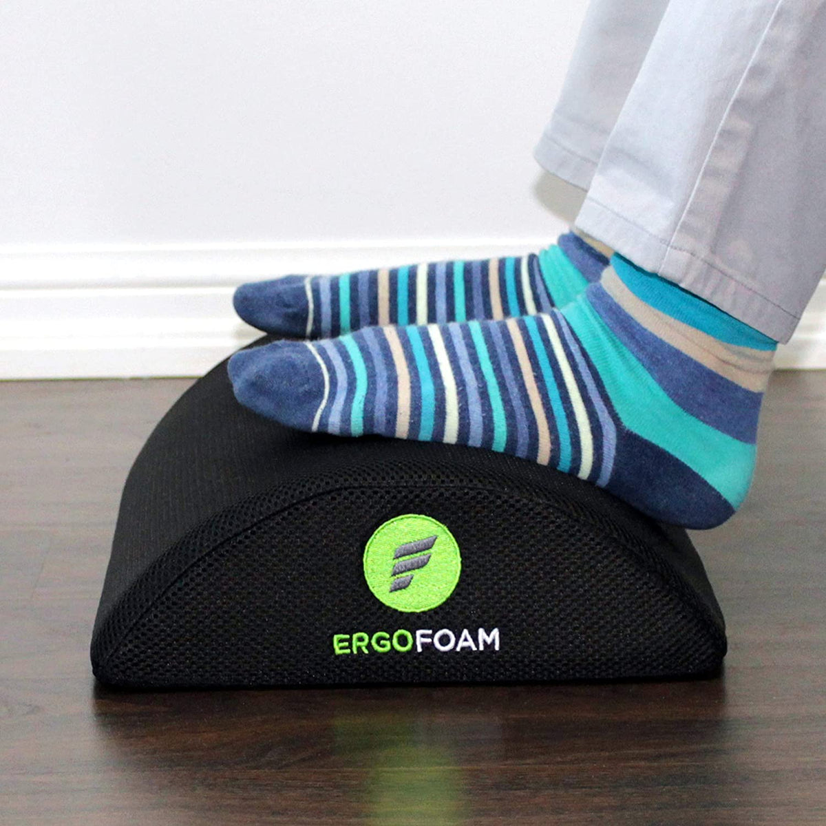 ErgoFoam Foot Rest Under Desk (Tall) - Breathable Mesh Foot Rest
