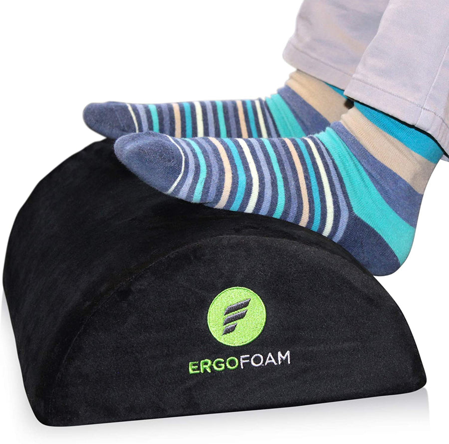 ErgoFoam Foot Rest Under Desk (Tall) - Large Premium Velvet Soft Foam  Footrest for Desk - Most Comfortable Desk Foot Rest in The World for Back