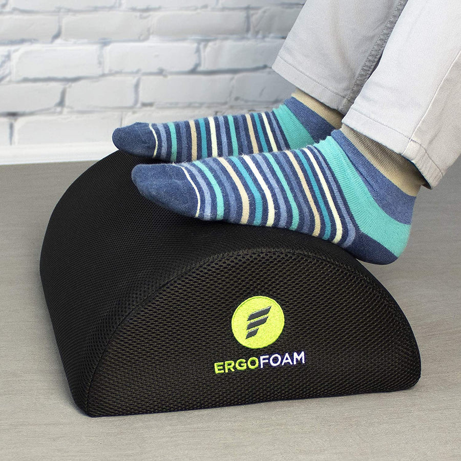 ErgoFoam Foot Rest Under Desk (Tall) -   Breathable Mesh Foot Rest