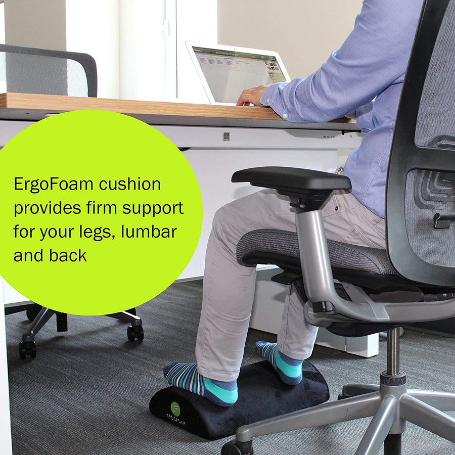 ErgoFoam Foot Rest Under Desk (Tall) - Breathable Mesh Foot Rest